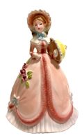 Figur Porzellan Biedermeier Dame farbig mit Porzellanmarke