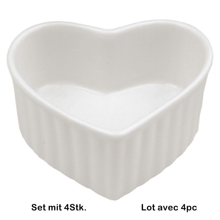 Teglie da forno: Ramequin in Herzform, 4 Stk., 8x5x6.5 cm – Nuovo e nell'imballaggio originale da Wettingen venduto da kochshop 1