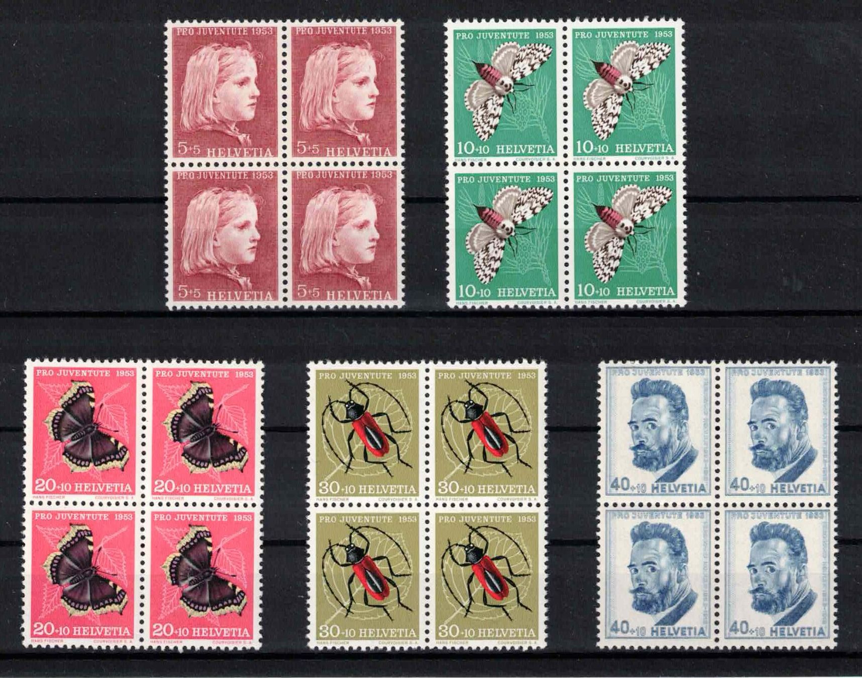 Tutti i francobolli: Pro Juventute 1953 im 4er-Block, postfrisch ** – Nuovo (secondo la descrizione) da Nuglar venduto da Stamp88