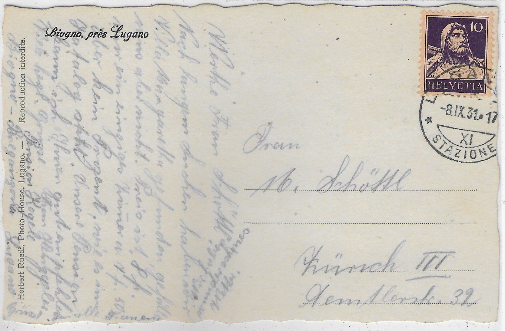 Cartoline postali: Biogno, pres Lugano – Usato da Ettingen venduto da Kartenplanet 1