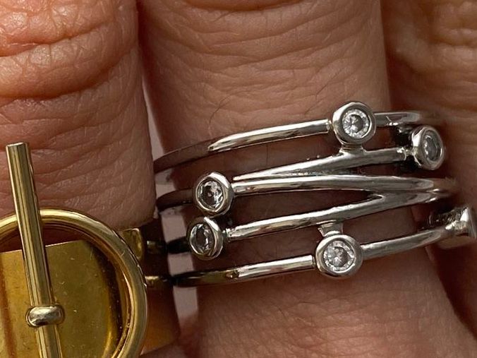 Anelli: Edelstahl Zirkonia Silberne Ring – Nuovo (secondo la descrizione) da Givisiez venduto da dor_xb9k