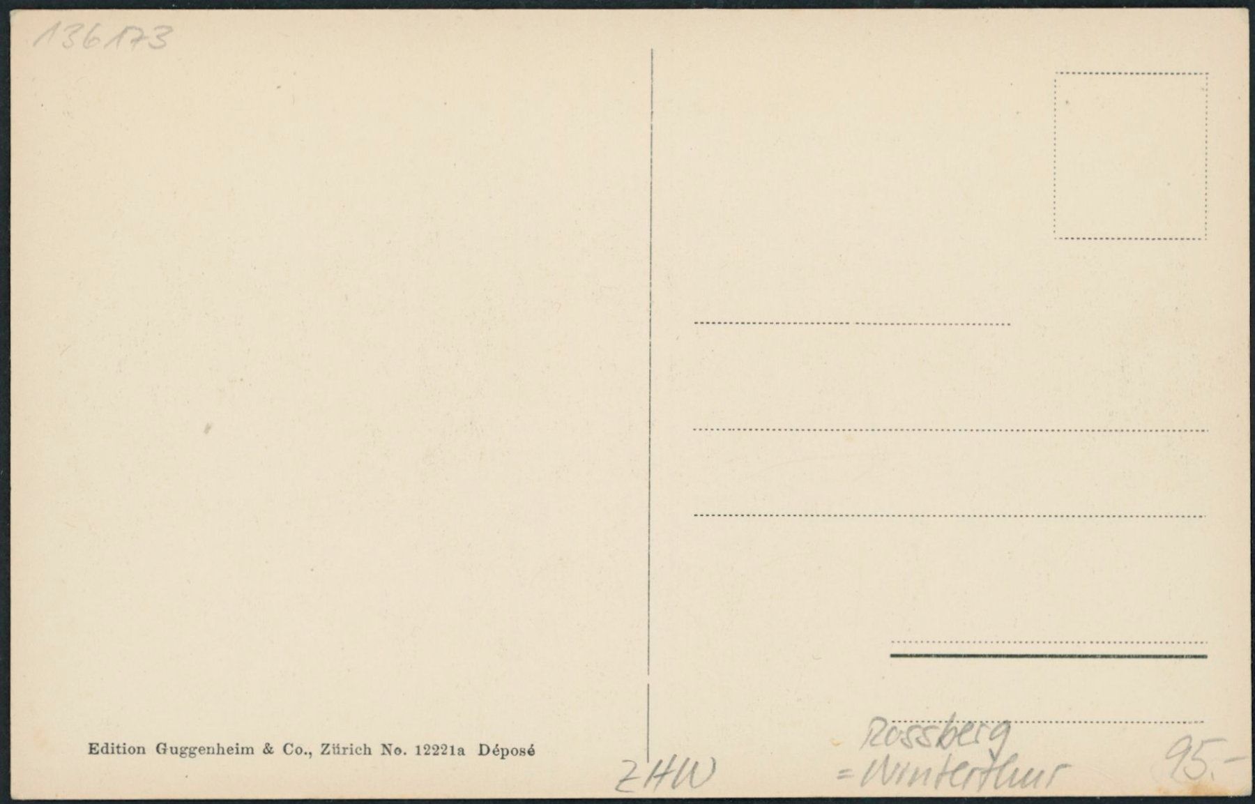 Cartoline postali: ZHW Rossberg - Winterthur - Kempttal – Nuovo (secondo la descrizione) da Schindellegi venduto da stationary 1