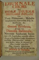 DIURNALE CHORI…, BASEL GESANGBUCH 1745