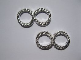 4 Verbinder versilbert, 23x12mm