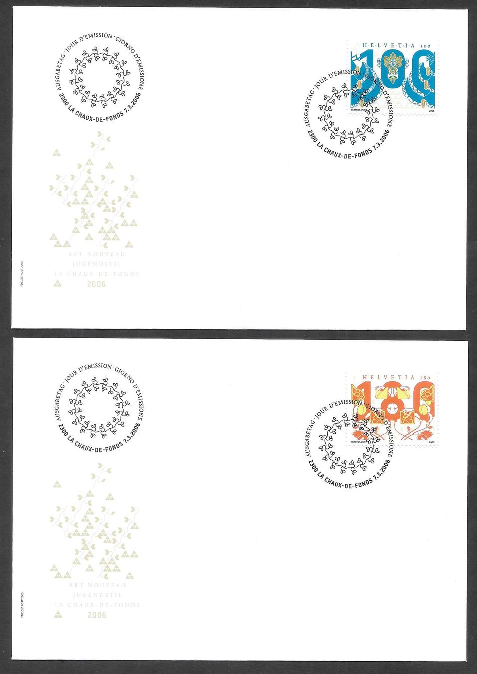 Tutti i francobolli: 2 FDC 1190 - 1191 Serie Einzelmarken ET 7.3.2006 – Nuovo (secondo la descrizione) da Olten venduto da clotaldi