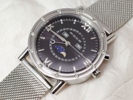 FOCE Vollkalender & Mondphase 39mm Armbanduhr Quartz mit Bat
