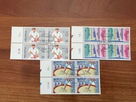 1987 CH Erstag gest.Viererblock mit Tab  (K114)