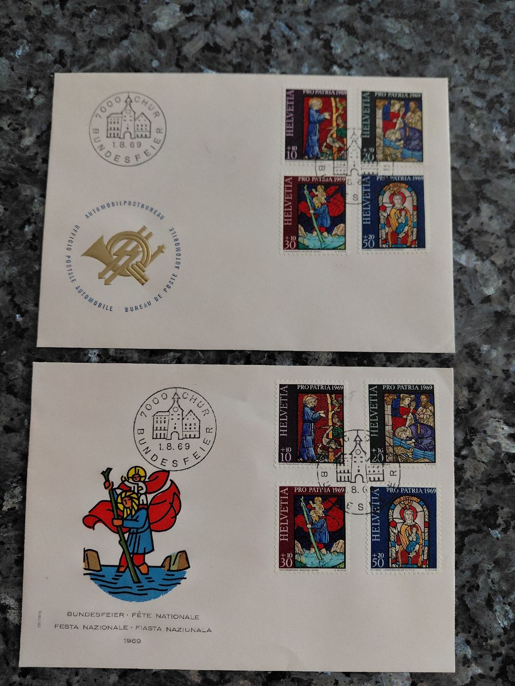 Tutti i francobolli: pro patria 1969 2 couvert – Nuovo (secondo la descrizione) da Bonaduz venduto da topolino052