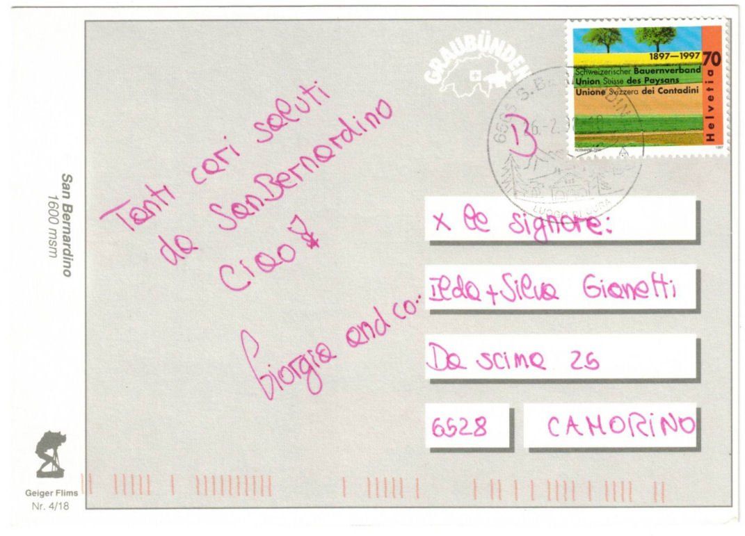 Cartoline postali: San Bernardino - 4 Bild AK – Usato da Binningen venduto da Mountainrider 1