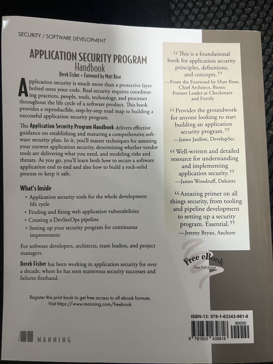 Libri: Application Security Program Handbook – Nuovo (secondo la descrizione) da Stein am Rhein venduto da Jermainiron 1