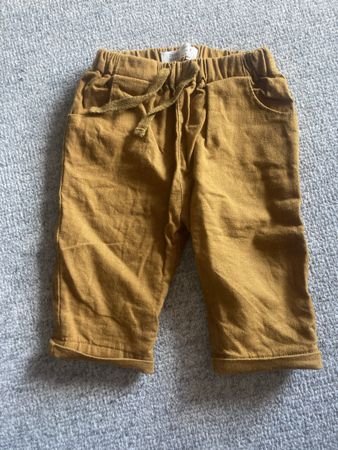Leinenhose senfgelb, Baumwollstoff als Innenfutter