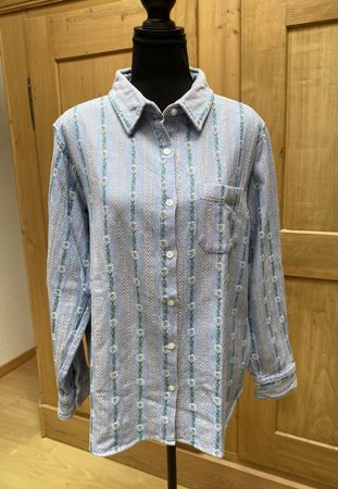 Edelweisshemd Trachtenhemd Oktoberfest Atrium blau Gr.40