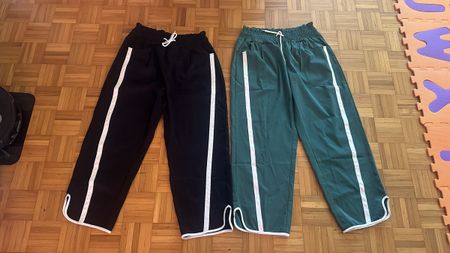 2 Trackpants Jogginghosen Schwarz & Grün Gr. L