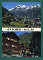Grächen, 1995, Mehrbilderkarte, gelaufen, Grossformat