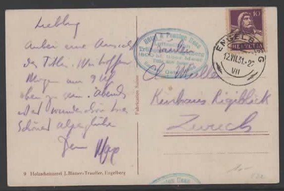 Cartes postales: ENGELBERG Vollstempel 1931  (D – D'occasion à Ruggell par Masescha 1