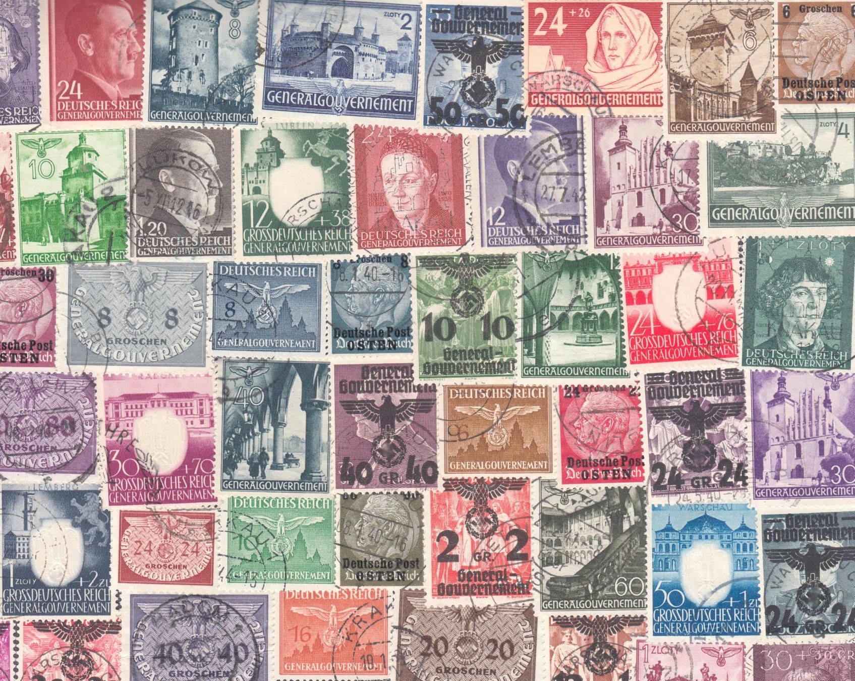 Alle Briefmarken: 50 verschiedene Briefmarken Generalgouvernement gestempelt – Gebraucht aus Berlin von philakontor