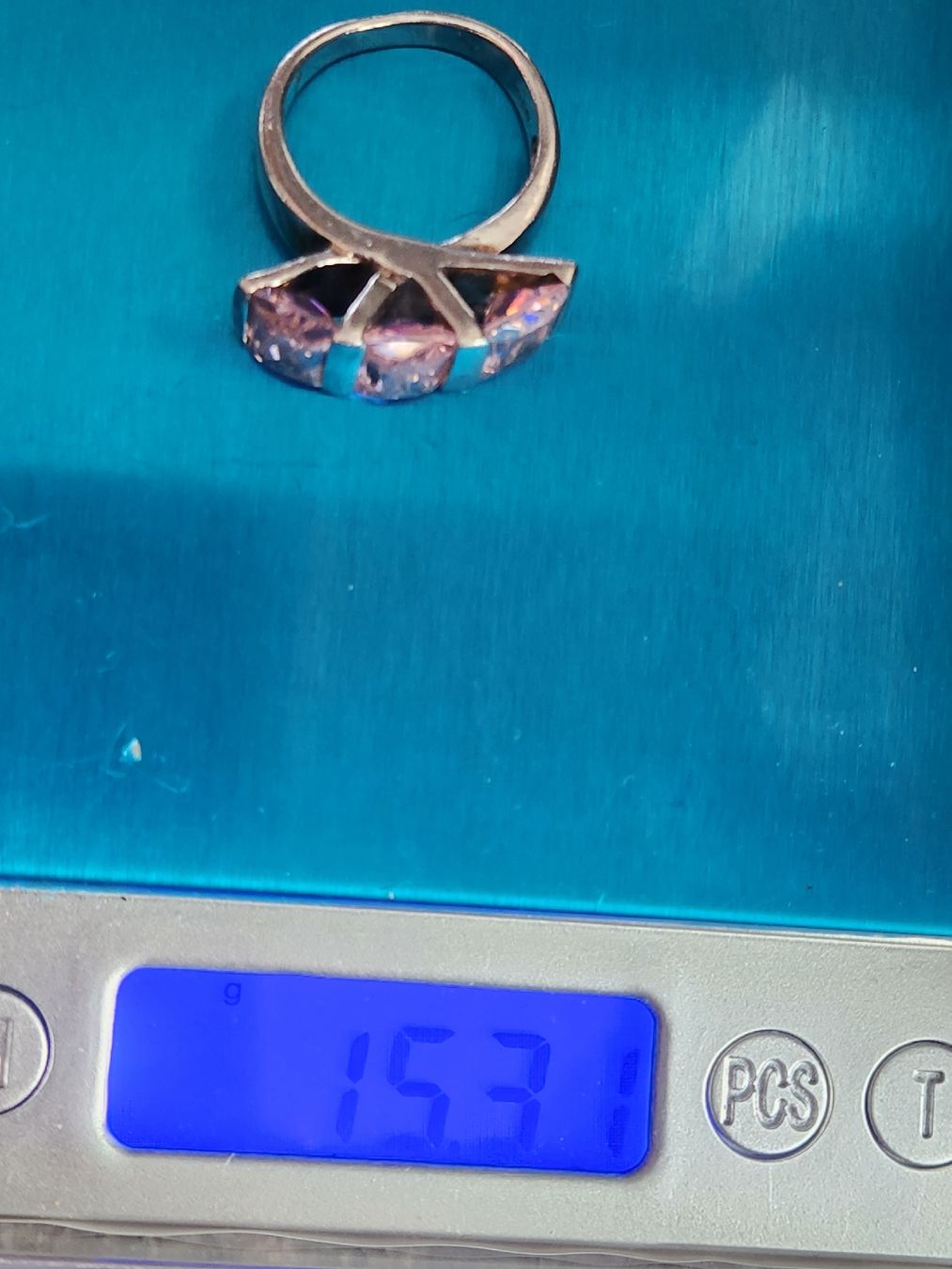 Anelli: Moderner Ring mit rosa Steinen, Grösse 56, Silber 925 15g – Usato da St. Gallen venduto da GIULESGG 9