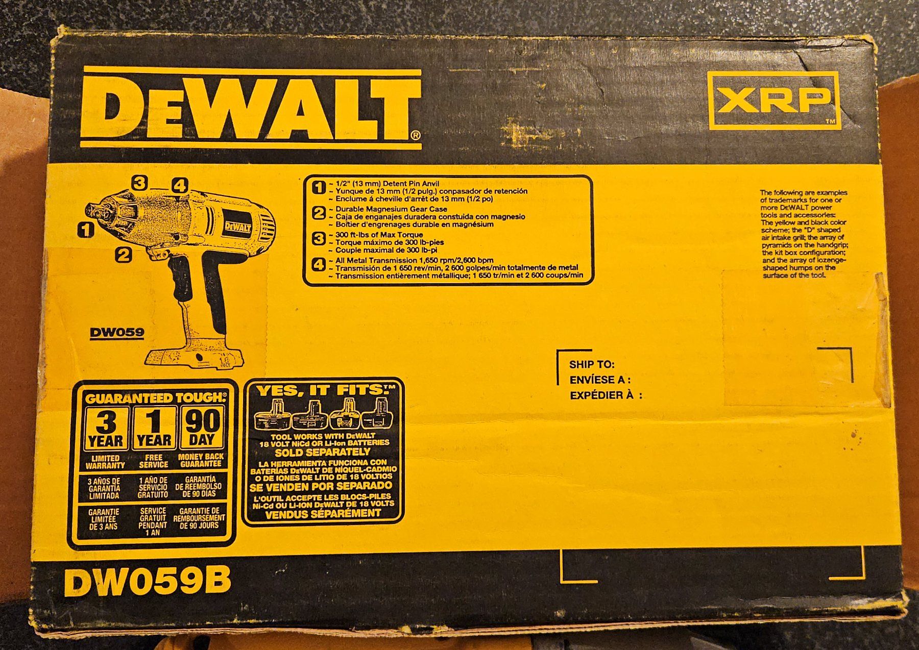 Dewalt Alle Werkzeuge: DeWalt DW059 B Akku - Schlagschrauber 1/2" 18V – Gebraucht aus Aesch BL von mbe_96vl 2