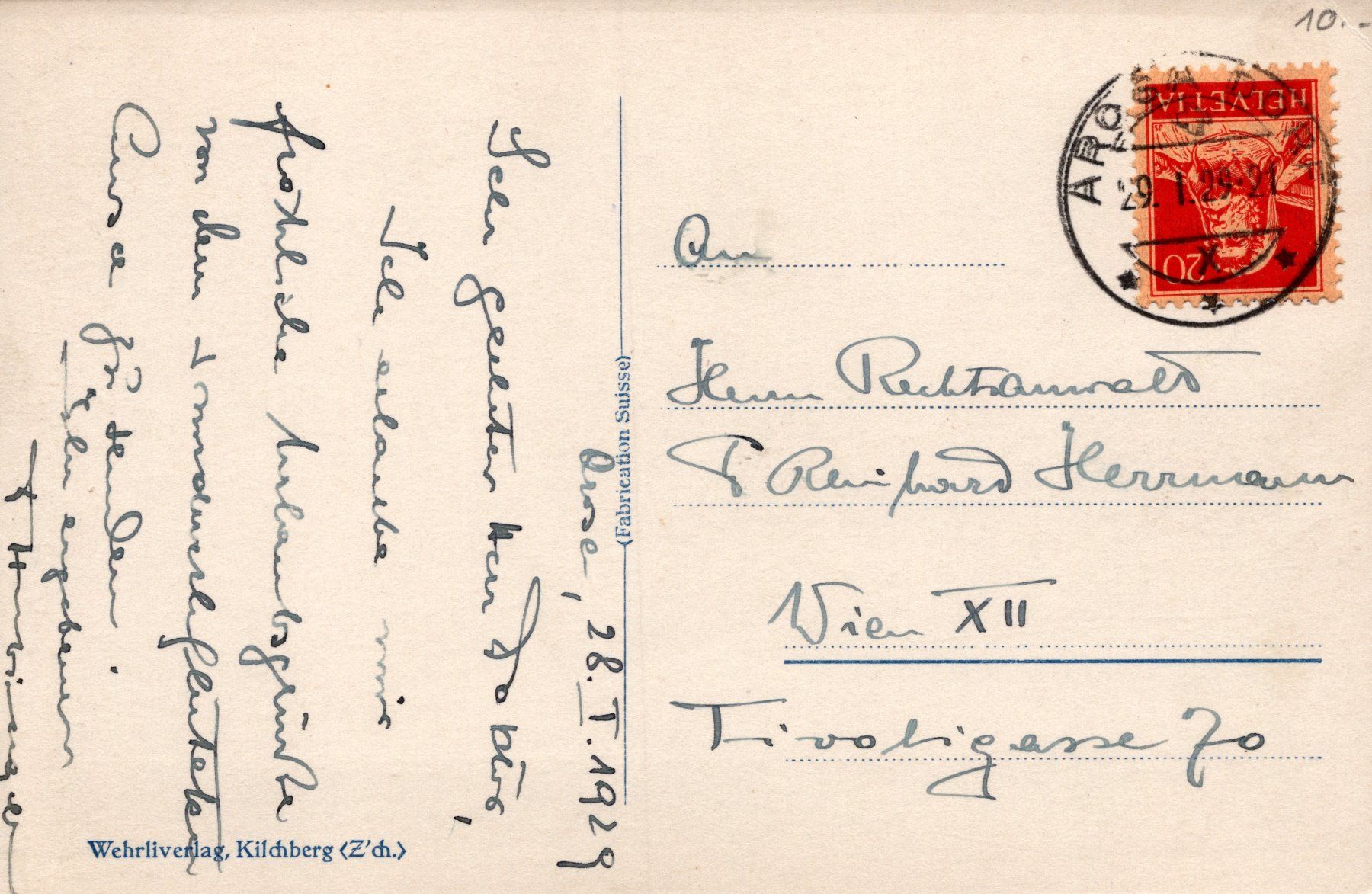 Cartoline postali: 0111 - Postkarte / Ansichtskarte - Arosa – Usato da Reinach BL venduto da Boston-Verkauf 1