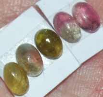 Mineralien Set L-5443 – 5 Stück Multi Turmalin Cabochons 4x6