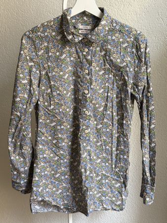 Chemise bleu motif floral Aigle, t.38/M