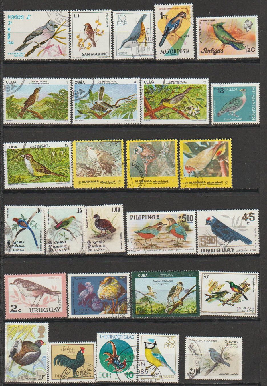 Alle Briefmarken: Oiseaux, état d'occasion – Gebraucht aus Crans-Montana von kira56