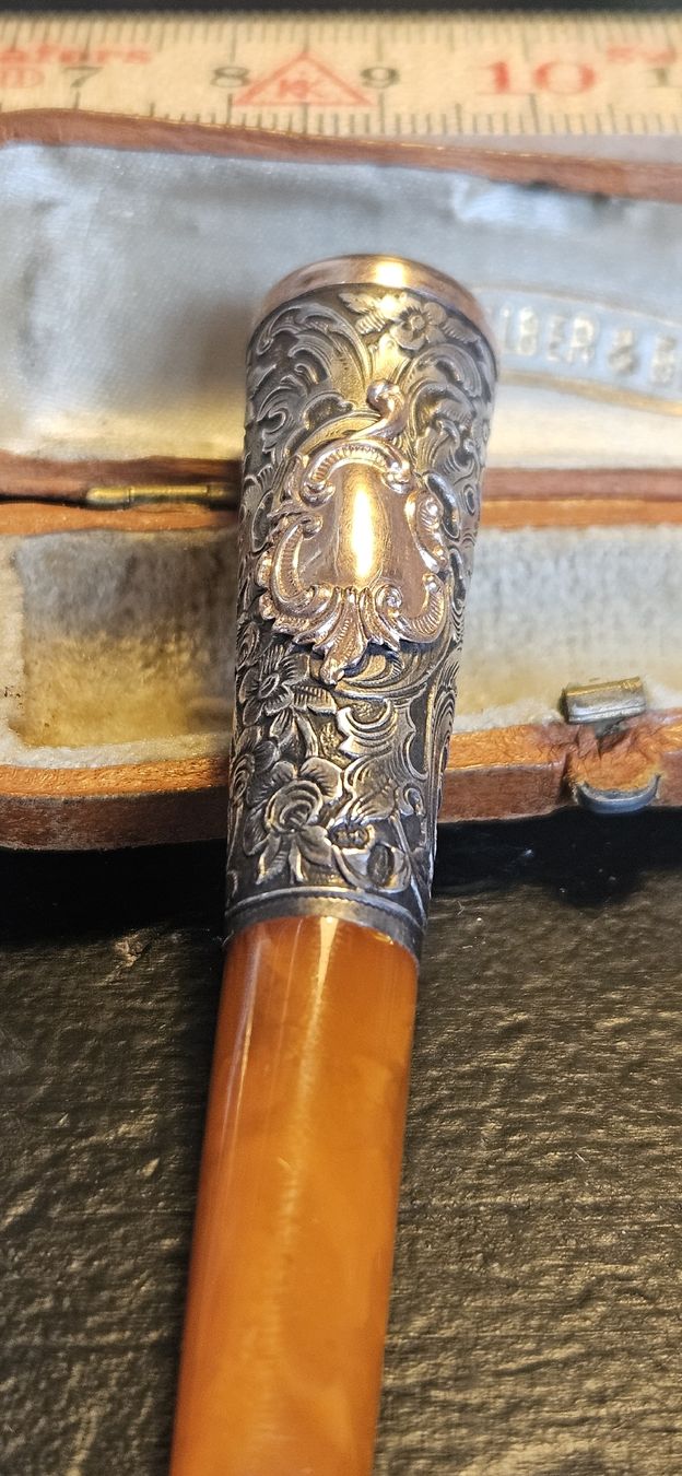 Pipe & Accessori: Antike Zigarettespitze, Silber & Bernstein – Usato da Belp venduto da Ginus85 5