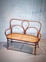 Seltene Vintage Thonet Doppelbank aus der Jahrhundertwende