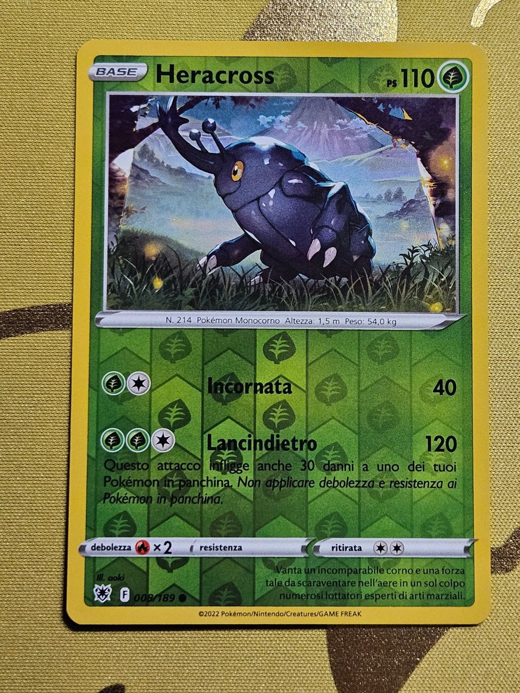 Pokémon Sammelbilder & Trading cards: Astral Radiance - Heracross 008/189 IT – Gebraucht aus Bellinzona von Pokemarco