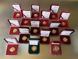 Gold Swissmint 50 Fr  Gedenkmünzen 2002 bis 2015 + FIFA 2004