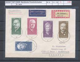 1971 DDR, "Berühmte Persönlichkeiten", R - Brief