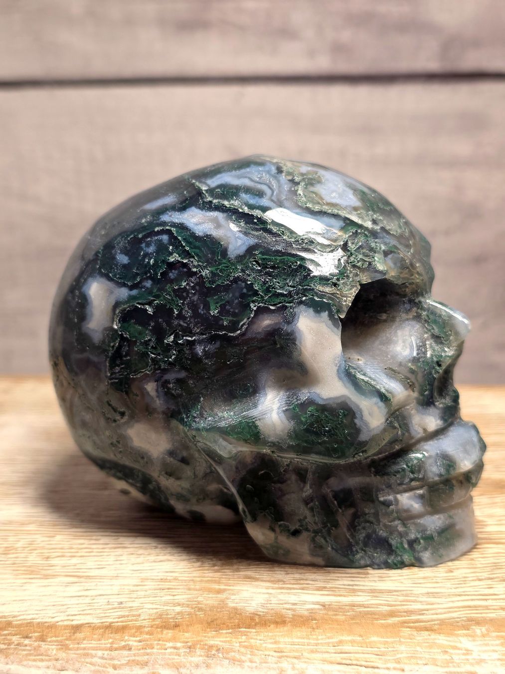 Minerali & Pietre curative: Moosachat Schädel 735g – Nuovo e nell'imballaggio originale da Matzingen venduto da Shay_Crystalz 2