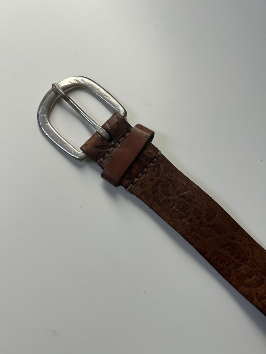Cinture: Leather belt brown embossed floral pattern acceptable – Usato da Saland venduto da ele_vc96 4