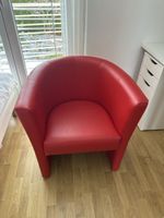 Roter Sessel aus Kunstleder - Top Zustand! Wie neu.