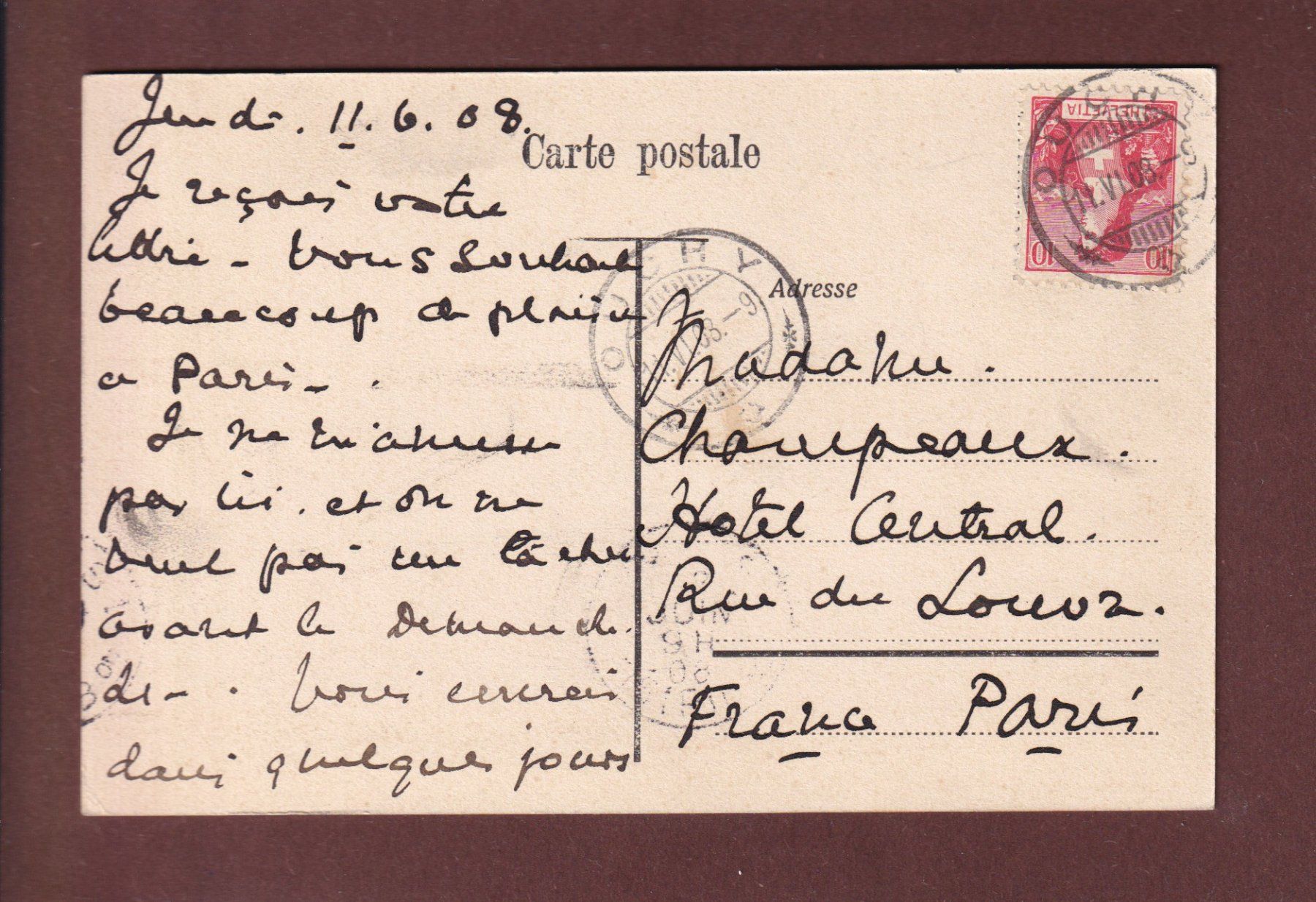 Ansichtskarten: LAUSANNE - Grand Pont et Flon - 1908 – Gebraucht aus Pully von nicecards 1