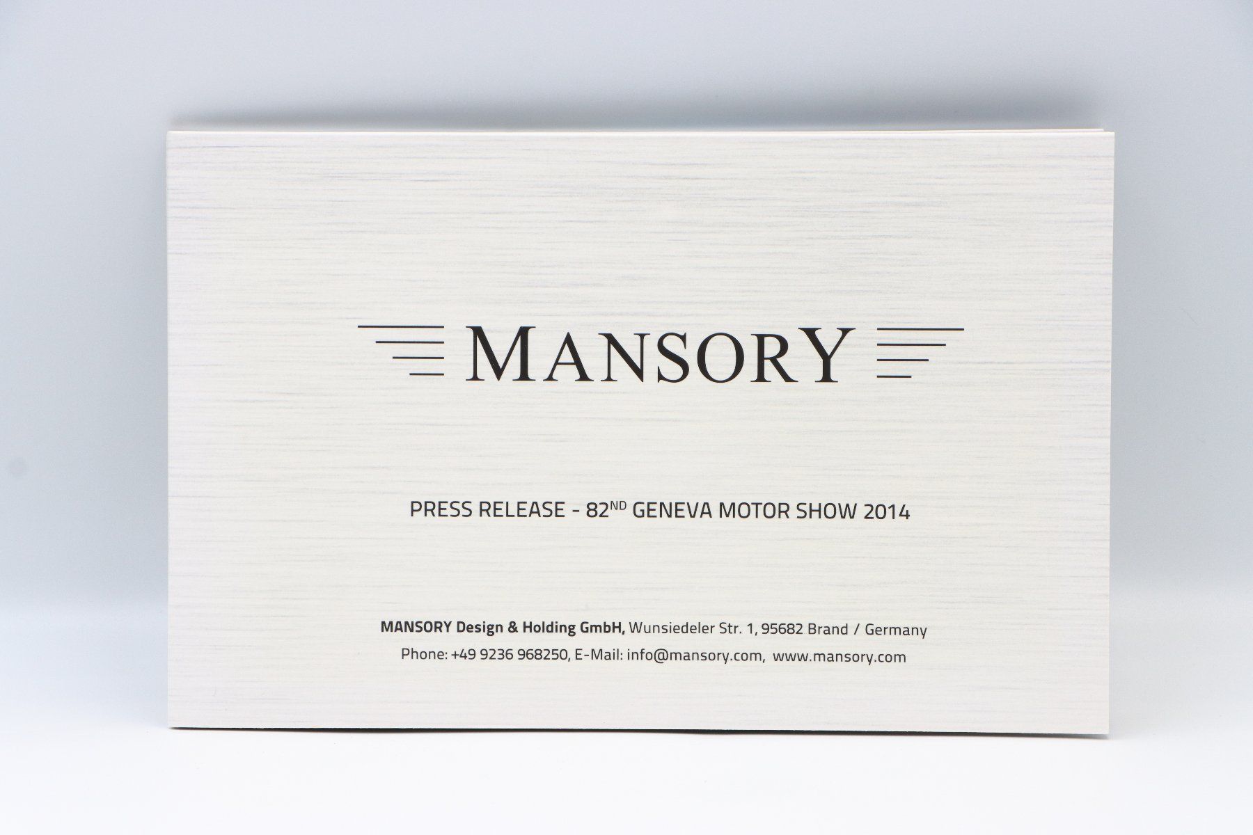 Dokumente: Mansory Modellprogramm Geneva Motor Show 2014 Prospekt – Gebraucht aus Bühl b.Aarberg von Collectorpassions
