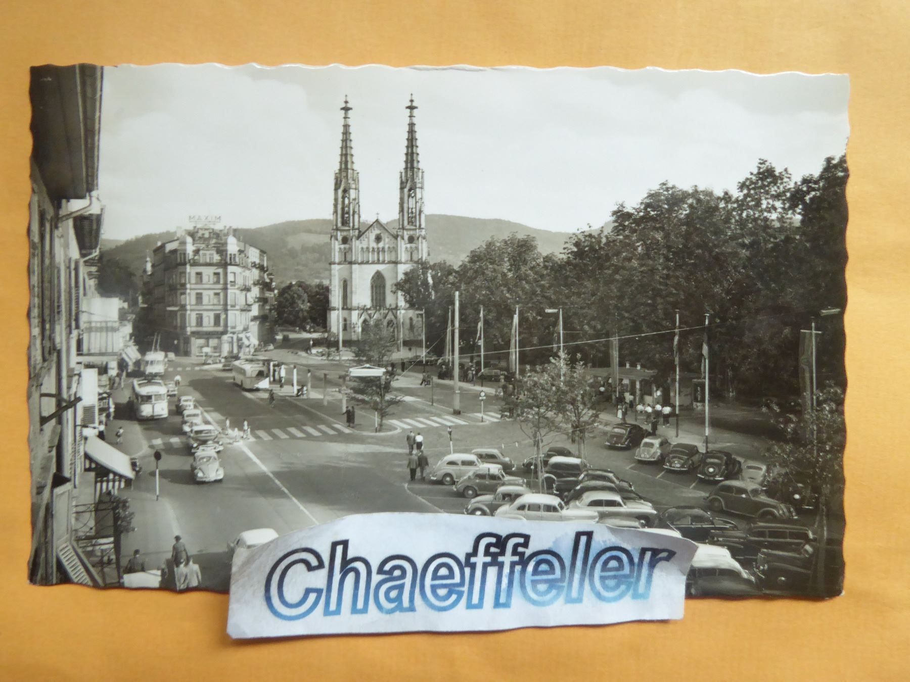 Ansichtskarten: 1957 Baden-Baden - Augustaplatz – Gebraucht aus Zürich von Chaeffeler