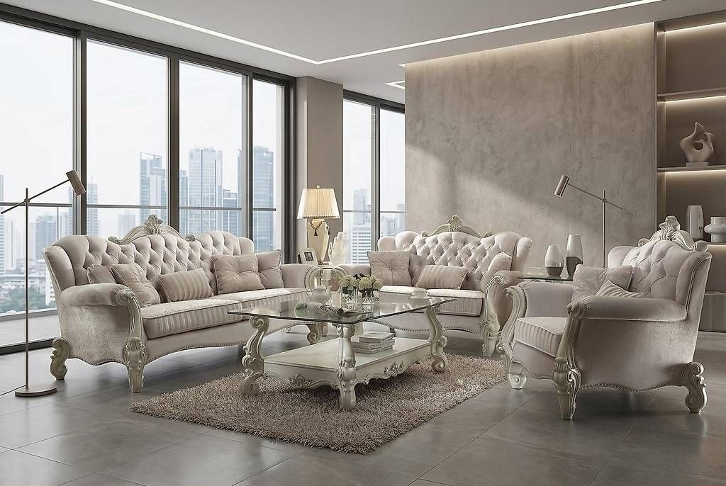 Sofas: Chesterfield 3+2 Sitzer Sofagarnitur aus Echtholz und Text – Gebraucht aus Zug von jvmoebel-schweiz 3