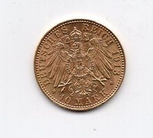 (1) Hamburg, 10 Mark 1913, stgl gold