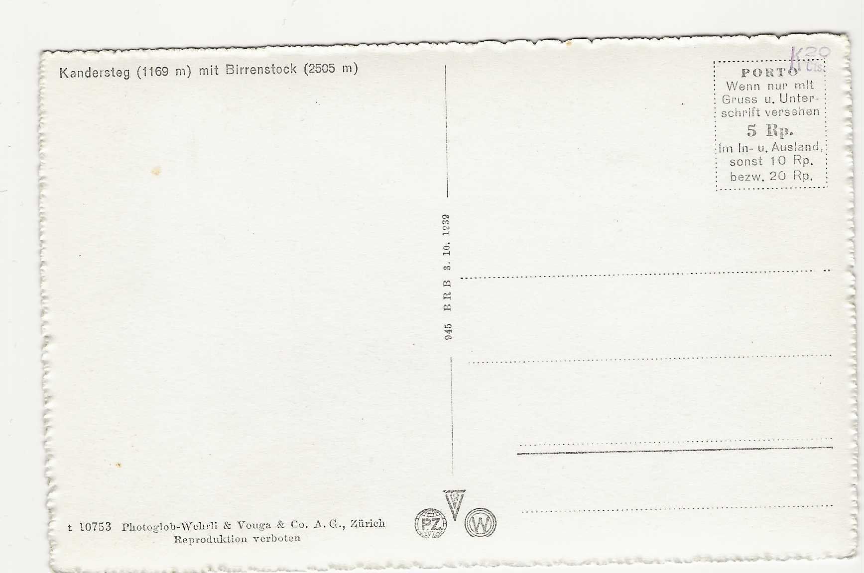 Cartoline postali: Kandersteg mit Birrenstock – Usato da Küttigen venduto da rolypo 1