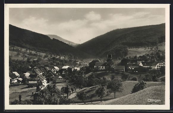 Cartoline postali: AK Oltingen, Teilansicht mit Kirche – Usato da Berlin venduto da bartko-reher