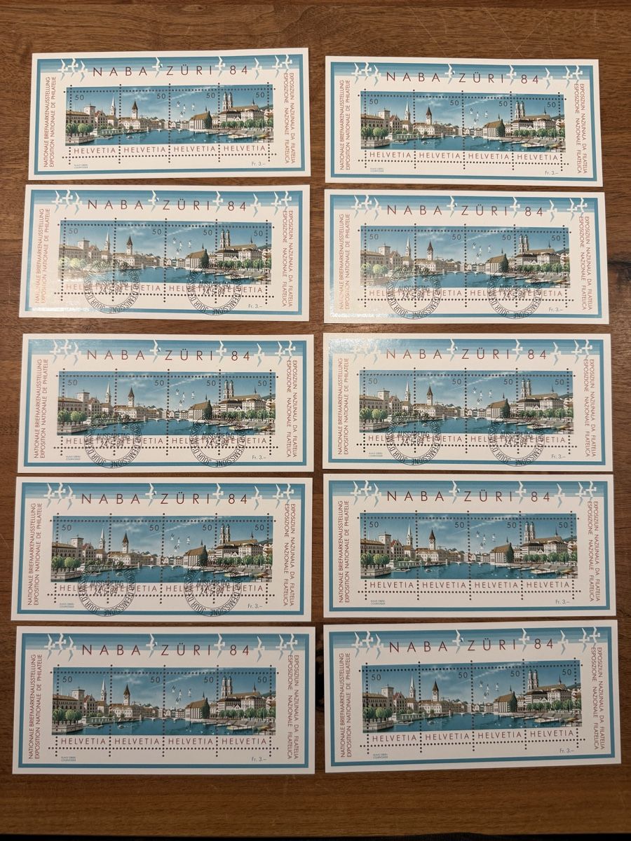 Tutti i francobolli: NABA ZÜRI 84 Briefmarkenblock – Nuovo (secondo la descrizione) da Altdorf UR venduto da Sanna08