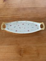 Vintage Servierplatte mit Goldrand und Rosenmuster💐