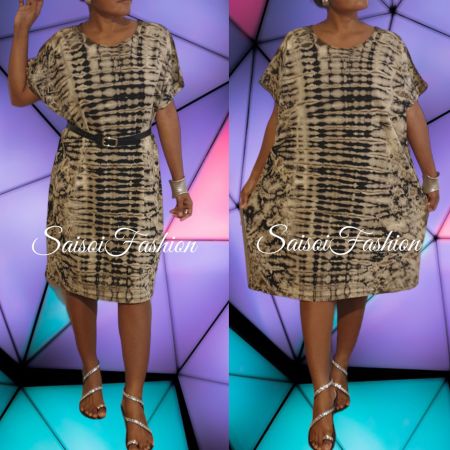 Sommer Batik Handmade Tunika T-shirt-Kleid100%BaumwolleS-XXL