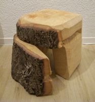Massiv Holz Block Hocker Beistell Tisch rustikal UNIKAT B)