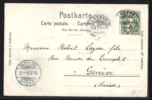 Cartes postales: Passepartout-Lithographie Luzern, Bahnho – D'occasion à Berlin par bartko-reher 1
