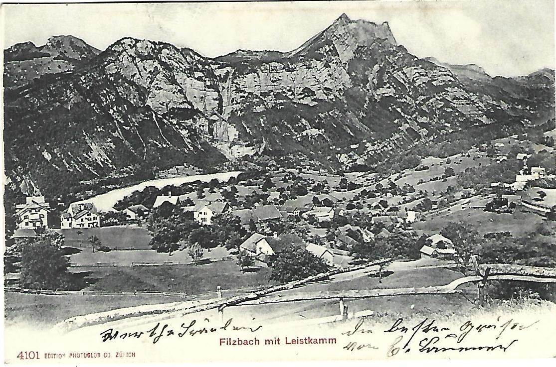 Cartoline postali: Filzbach GL Dorfansicht – Usato da Wetzikon ZH venduto da Brulu100