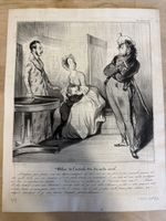 Antike Lithografie von Honoré Daumier, Top Zustand!