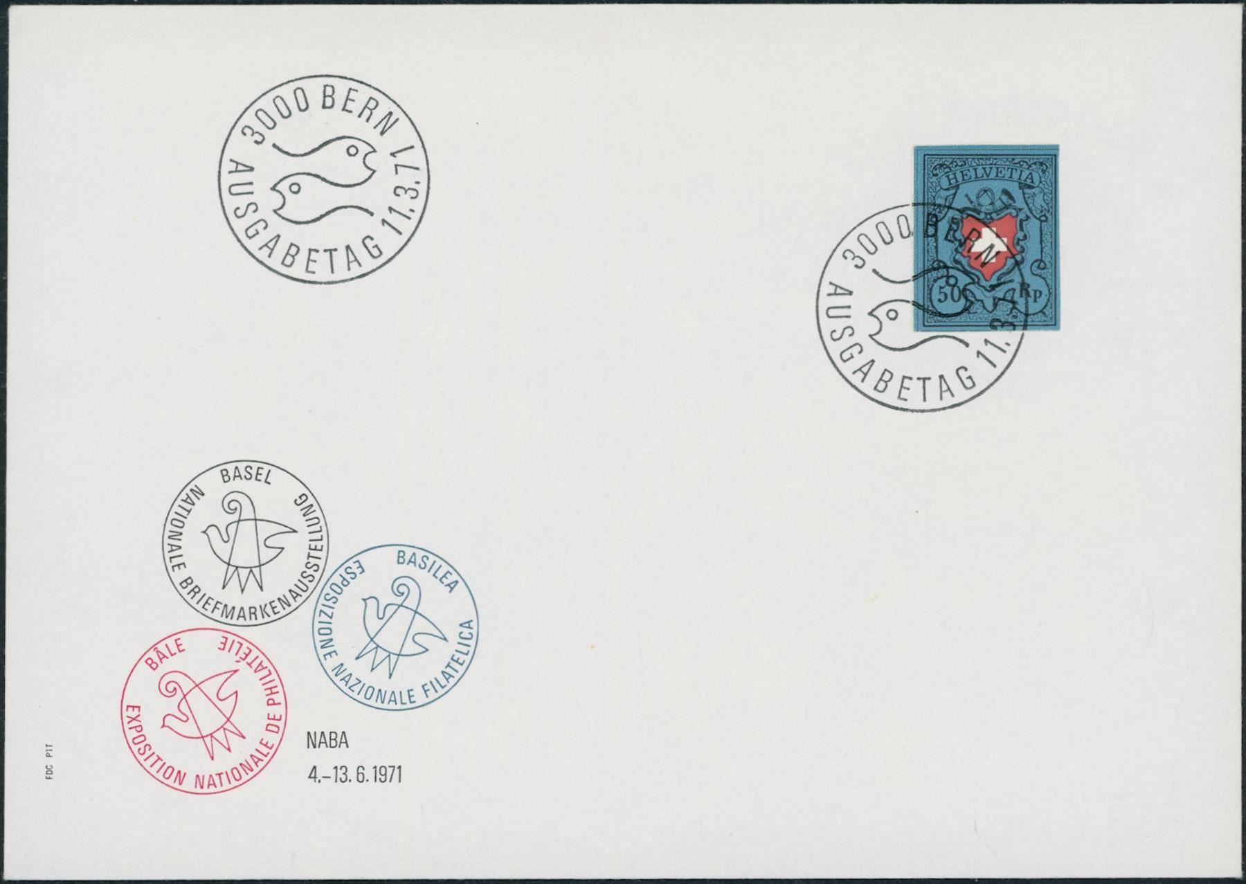 Tutti i francobolli: 1971 - Naba - Blockausschnitte - FDC U1 – Usato da Schindellegi venduto da leecollect