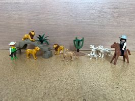 Grosse Playmobil Landschaft - Jäger & Sheriff & wilde Tiere